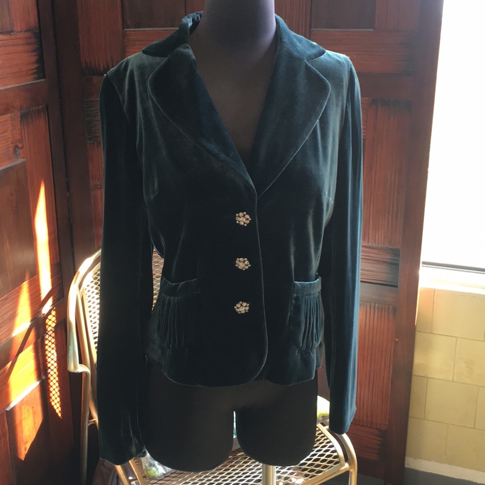 COPY - Velvet blazer with diamond buttons